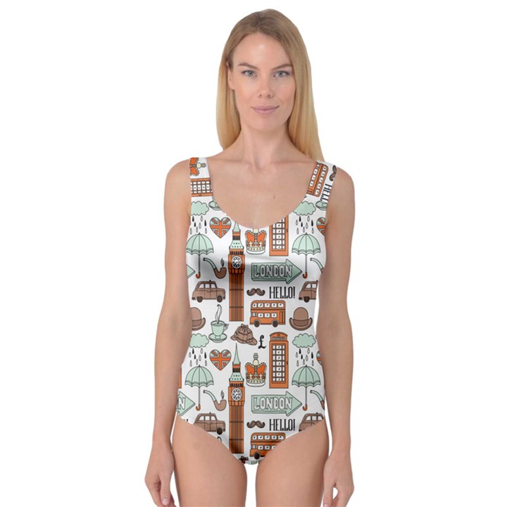 Seamless-pattern-with-london-elements-landmarks Princess Tank Leotard 