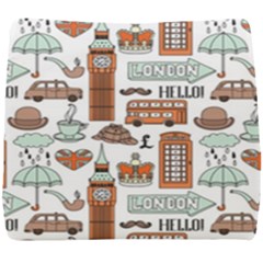 Seamless-pattern-with-london-elements-landmarks Seat Cushion by Wegoenart