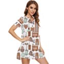 Seamless-pattern-with-london-elements-landmarks Tiered Short Sleeve Babydoll Dress View2