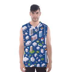 Isometric-seamless-pattern-megapolis Men s Basketball Tank Top by Wegoenart