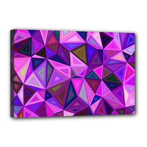 Triangular-shapes-background Canvas 18  X 12  (stretched) by Wegoenart