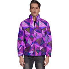 Triangular-shapes-background Men s Puffer Bubble Jacket Coat