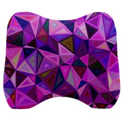 Triangular-shapes-background Velour Head Support Cushion by Wegoenart