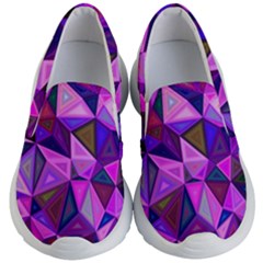 Triangular-shapes-background Kids Lightweight Slip Ons