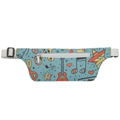 Seamless-pattern-musical-instruments-notes-headphones-player Active Waist Bag