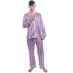 Purple Design Men s Long Sleeve Satin Pajamas Set by designsbymallika