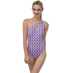 Purple Design To One Side Swimsuit by designsbymallika