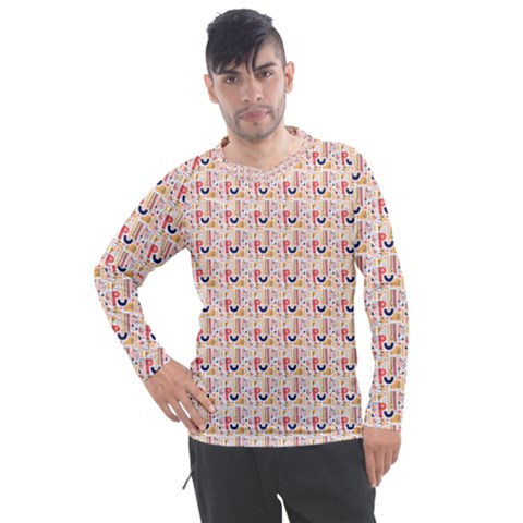 Orange Pattern Men s Pique Long Sleeve Tee by designsbymallika