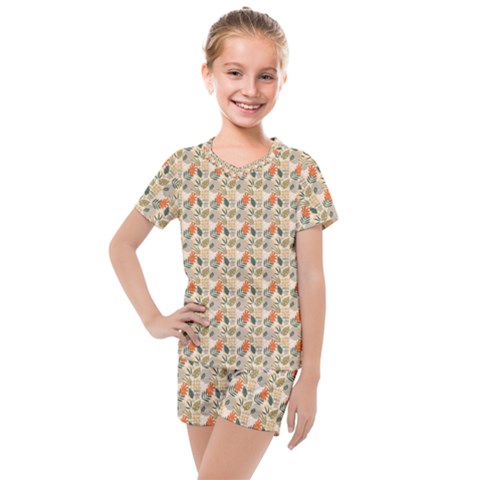 Abstract Pattern Kids  Mesh Tee And Shorts Set by designsbymallika