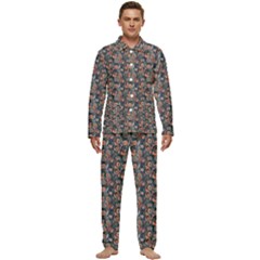 Paisley Pattern Men s Long Sleeve Velvet Pocket Pajamas Set