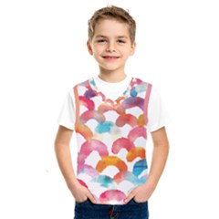 Rainbow Pattern Kids  Basketball Tank Top by designsbymallika