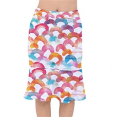 Rainbow Pattern Short Mermaid Skirt by designsbymallika