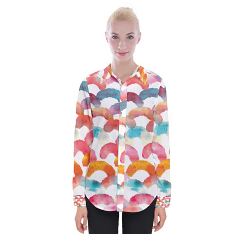 Rainbow Pattern Womens Long Sleeve Shirt by designsbymallika