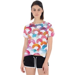 Rainbow Pattern Open Back Sport Tee by designsbymallika