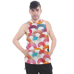 Rainbow Pattern Men s Sleeveless Hoodie by designsbymallika