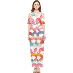 Rainbow Pattern Draped Sleeveless Chiffon Jumpsuit by designsbymallika