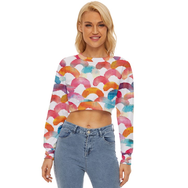 Rainbow Pattern Lightweight Long Sleeve Sweatshirt