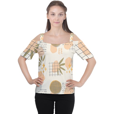 Abstract Art Cutout Shoulder Tee by designsbymallika