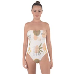 Abstract Art Tie Back One Piece Swimsuit by designsbymallika