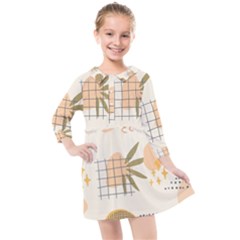 Abstract Art Kids  Quarter Sleeve Shirt Dress by designsbymallika