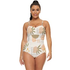 Abstract Art Retro Full Coverage Swimsuit by designsbymallika