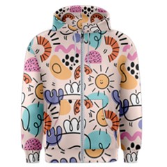 Abstract Doodle Pattern Men s Zipper Hoodie