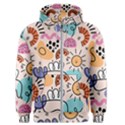 Abstract Doodle Pattern Men s Zipper Hoodie View1