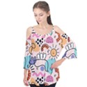 Abstract Doodle Pattern Flutter Tees View1