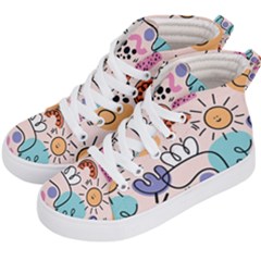 Abstract Doodle Pattern Kids  Hi-top Skate Sneakers by designsbymallika