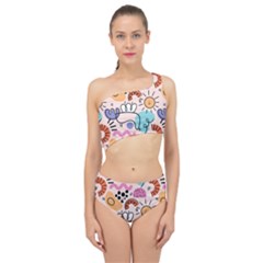 Abstract Doodle Pattern Spliced Up Two Piece Swimsuit by designsbymallika