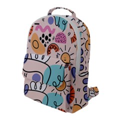 Abstract Doodle Pattern Flap Pocket Backpack (large) by designsbymallika