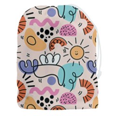 Abstract Doodle Pattern Drawstring Pouch (3xl) by designsbymallika