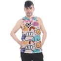 Abstract Doodle Pattern Men s Sleeveless Hoodie View1