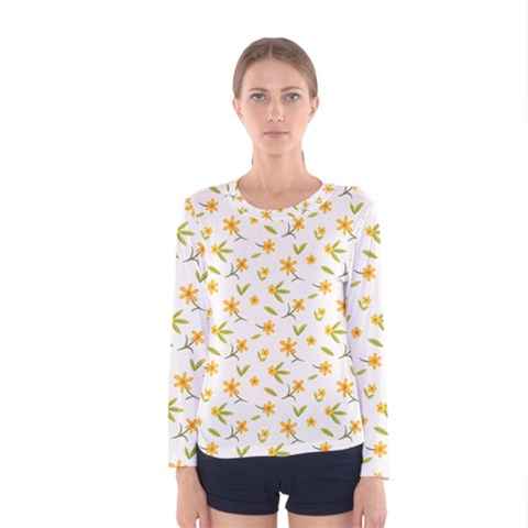 Cute Flower Design Women s Long Sleeve Tee by designsbymallika