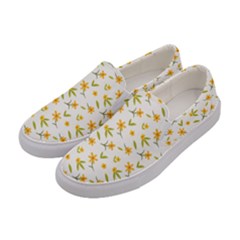 Cute Flower Design Women s Canvas Slip Ons by designsbymallika