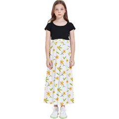 Cute Flower Design Kids  Flared Maxi Skirt by designsbymallika