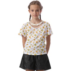 Cute Flower Design Kids  Front Cut Tee by designsbymallika