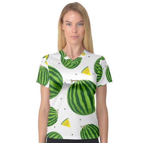 Watermelon Fruit V-neck Sport Mesh Tee by ConteMonfrey