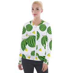 Watermelon Fruit Velvet Zip Up Jacket by ConteMonfrey