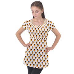 That`s Nuts   Puff Sleeve Tunic Top by ConteMonfrey