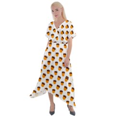 That`s Nuts   Cross Front Sharkbite Hem Maxi Dress by ConteMonfrey