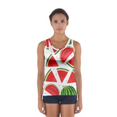 Watermelon Cuties White Sport Tank Top  by ConteMonfrey