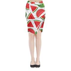 Watermelon Cuties White Midi Wrap Pencil Skirt by ConteMonfrey