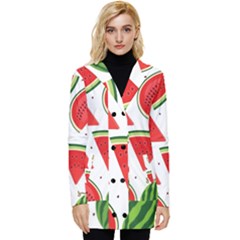 Watermelon Cuties White Button Up Hooded Coat  by ConteMonfrey