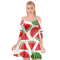 Watermelon Cuties White Cutout Spaghetti Strap Chiffon Dress by ConteMonfrey