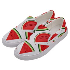 Watermelon Cuties White Men s Canvas Slip Ons by ConteMonfrey