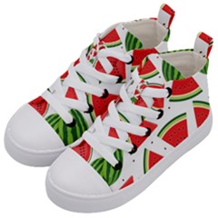 Watermelon Cuties White Kids  Mid-top Canvas Sneakers by ConteMonfrey