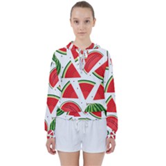 Watermelon Cuties White Women s Tie Up Sweat by ConteMonfrey