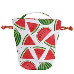 Watermelon Cuties White Drawstring Bucket Bag by ConteMonfrey