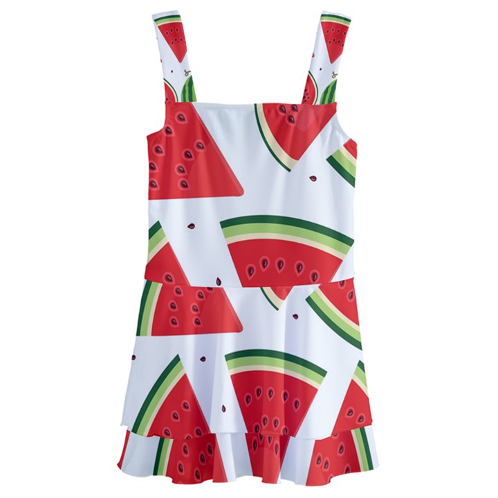 Watermelon Cuties White Kids  Layered Skirt Swimsuit